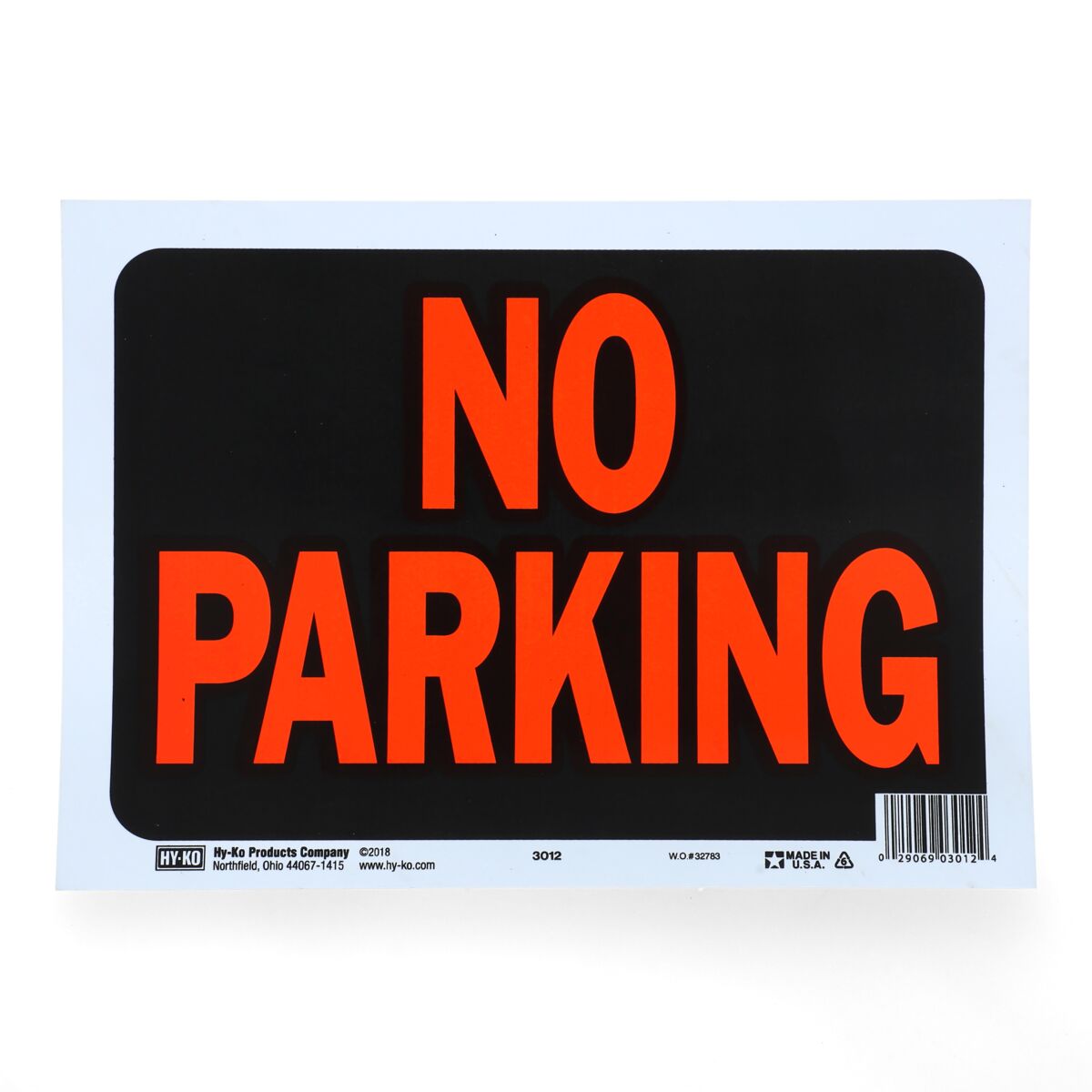 Hy-Ko Plastic No Parking Sign Red and Black 9 x 12inch - الصورة 2
